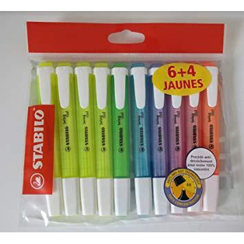 Surligneurs Swing Cool 6+4 jaunes sachet de 10 -20% - GEO Gabon Shop Online 