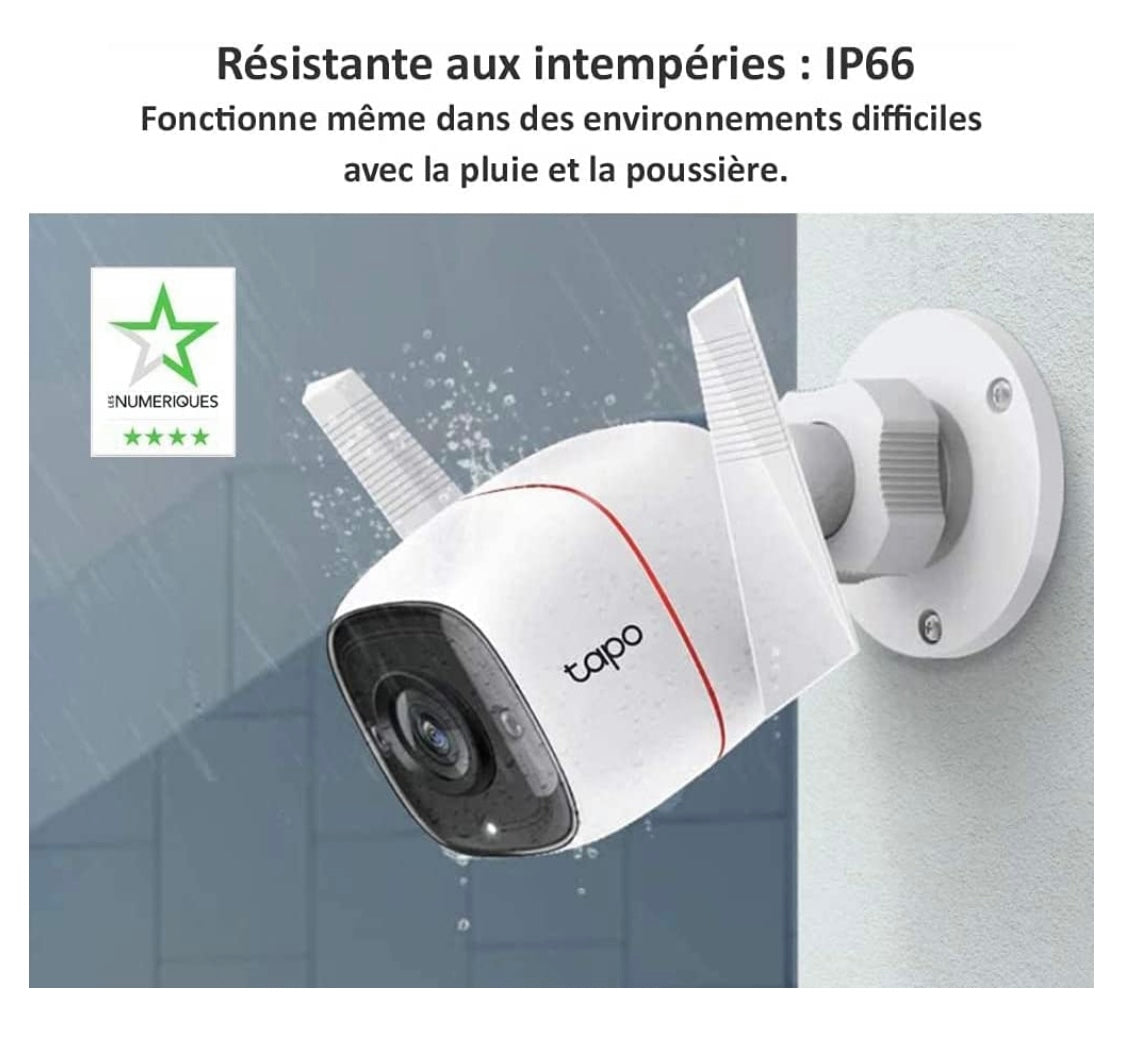 Tapo Caméra Wifi de surveillance extérieure 360 iOS/Androïd -19.900F
