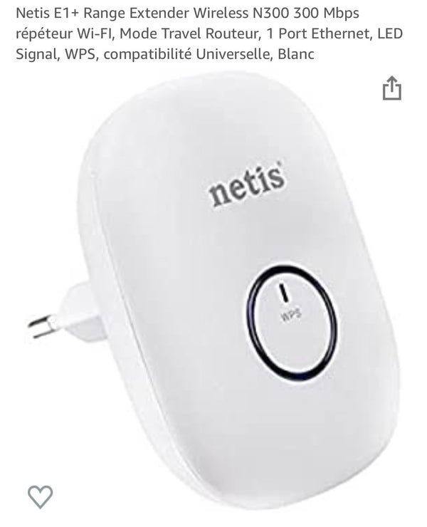 Wifi Ampli/Répéteur NETIS E1+ -10.000F