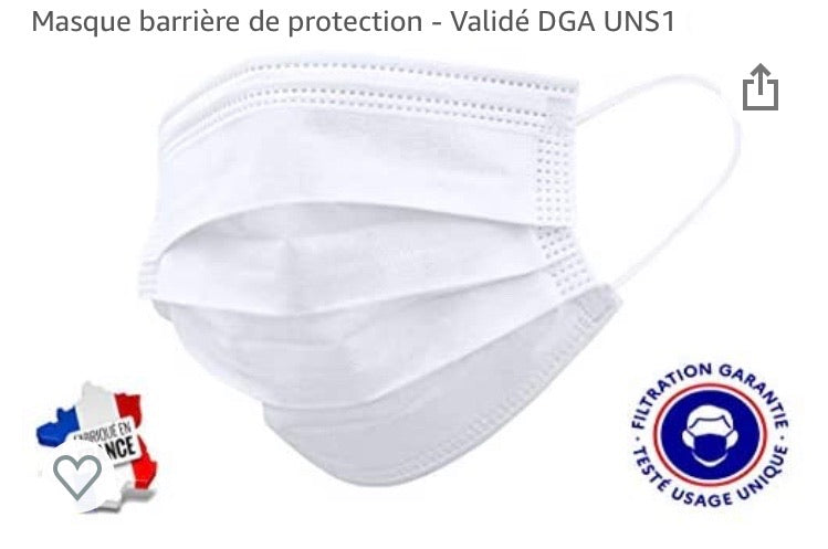 Masque Jetable de fabrication française -50% - GEO Gabon Shop Online 