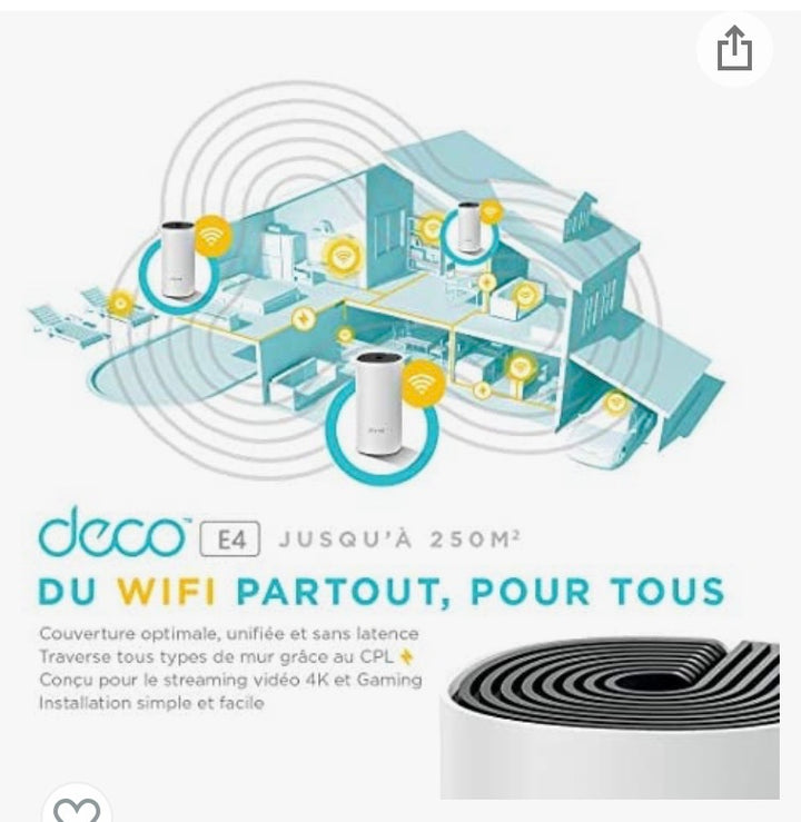 Wifi Système Mesh TP-Link 3 bornes Deco AC1200 E4 -50.000f - GEO Gabon Shop Online 