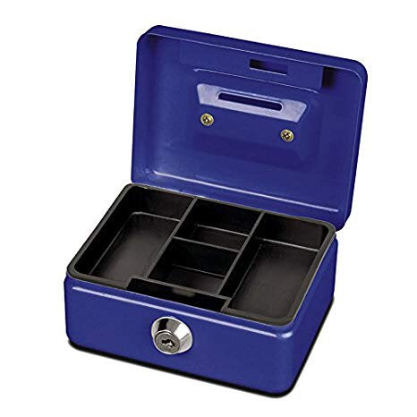 Caisse à monnaie 20x17x9 Noir ou Bleu -20% - GEO Gabon Shop Online 