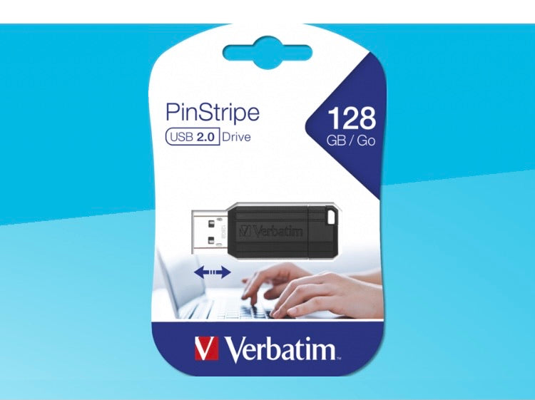Clé USB128 Gb 2.0 Verbatim PinStripe -Destockage !!! - GEO Gabon Shop Online 