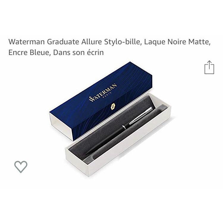 Stylo Bille Waterman Graduate Laqué noir mat encre bleue -33% - GEO Gabon Shop Online