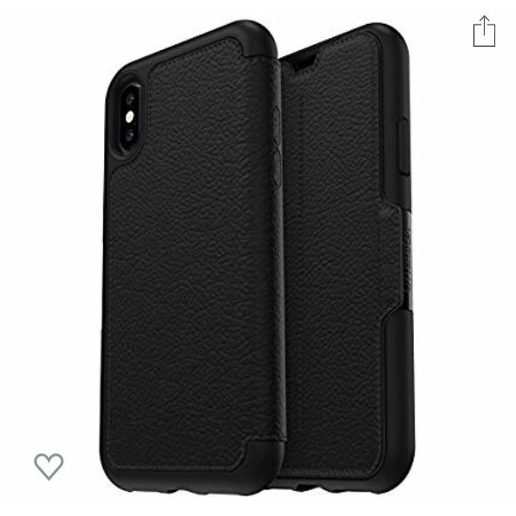 Étui portefeuille en cuir véritable noir iPhone X/XS -50% - GEO Gabon Shop Online 