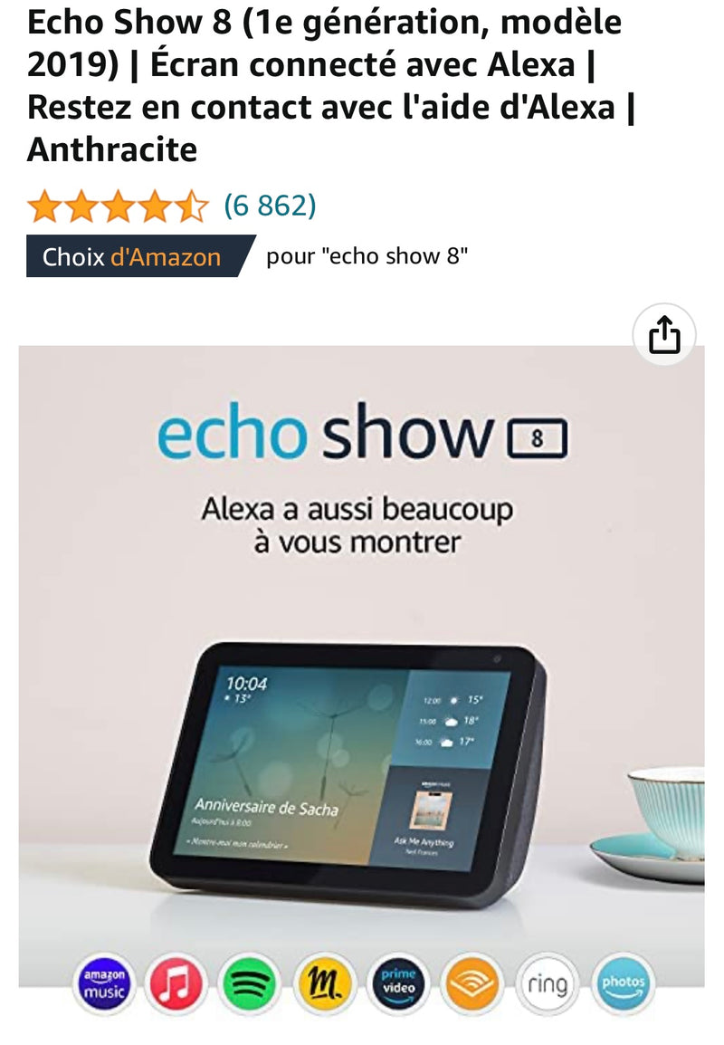 Echo Show 8 (1ère gen.)  -20.000F