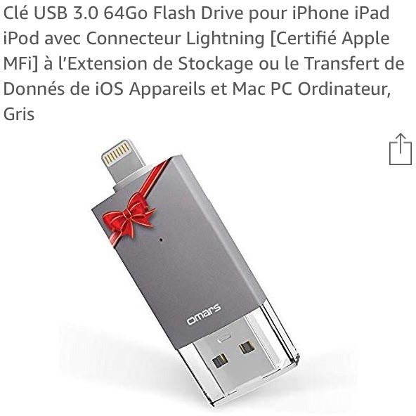 LIGHTNING Clé Multifonctions 64 Gb Usb/Lightning -50% - GEO Gabon Shop Online 