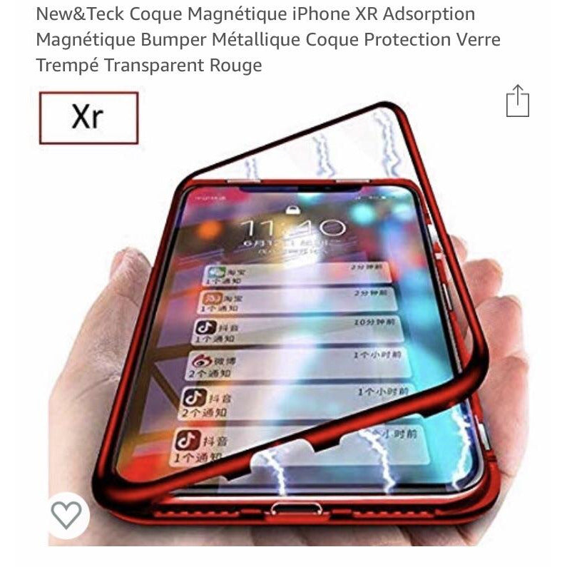 Coque rigide en verre trempé rouge IPhone XR -50% - GEO Gabon Shop Online 