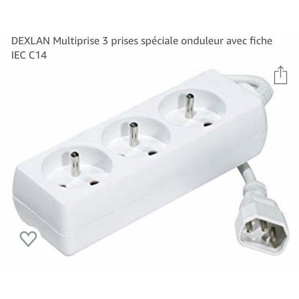 Multiprise 3 prises EUROPA noir ou blanc -33% - GEO Gabon Shop Online 