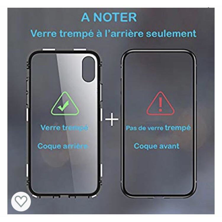 Coque rigide en verre trempé noir IPhone X -50% - GEO Gabon Shop Online 