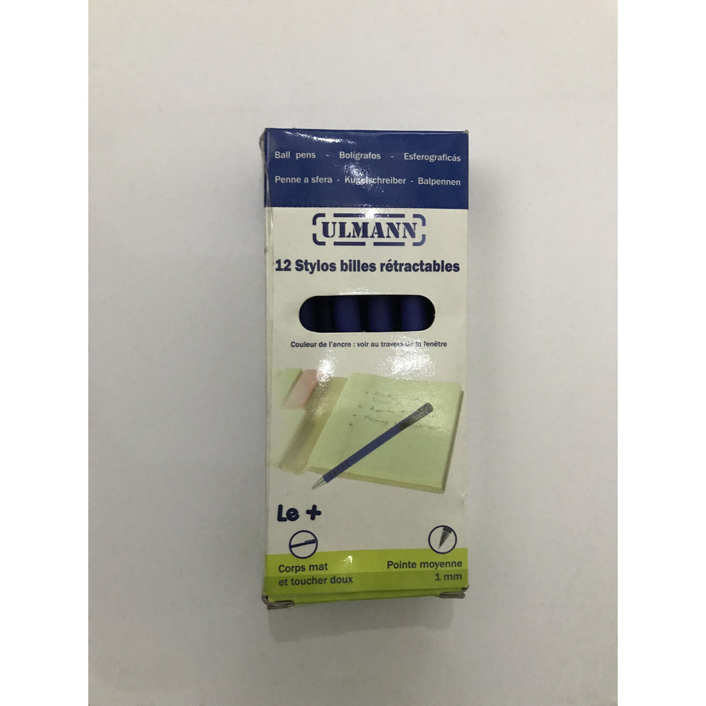 Stylos billes rétractables encre bleu Bte de 12 -20% - GEO Gabon Shop Online 