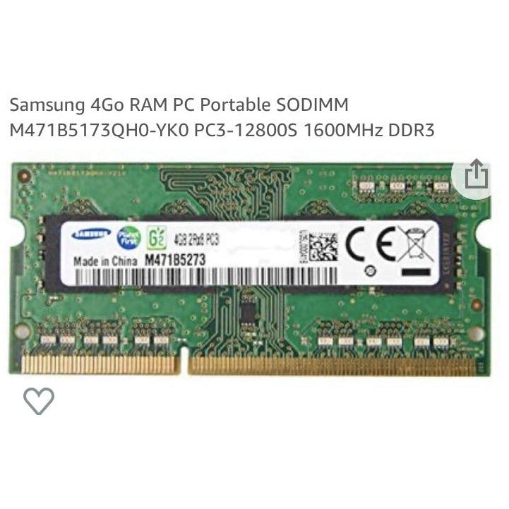Samsung DDR3 SO-DIMM 4Go -50% - GEO Gabon Shop Online 