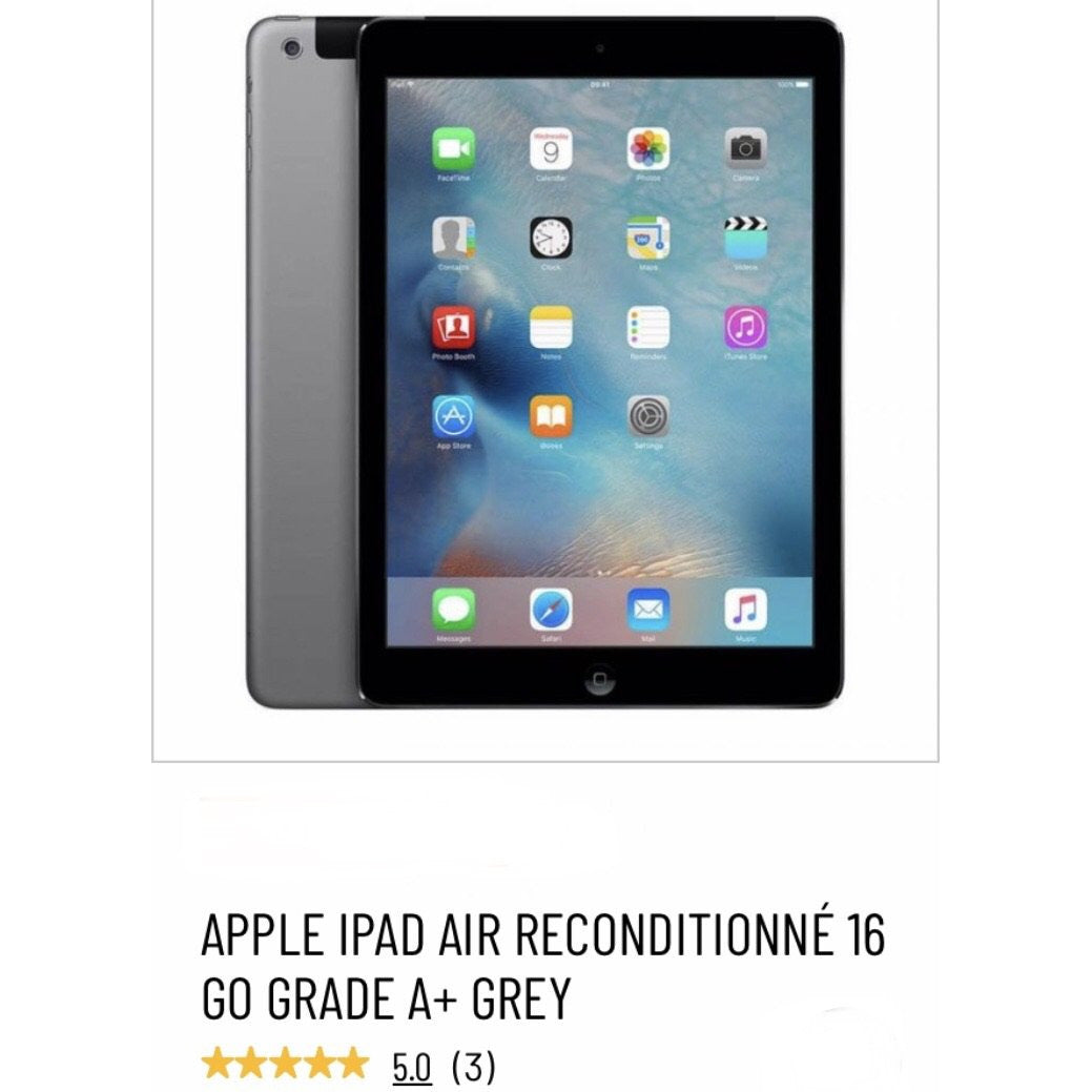 Tablette 9.7" iPad Air 16Gb/Wifi+4g/Lte (reconditionné !!!) + étui -70.000F - GEO Gabon Shop Online 