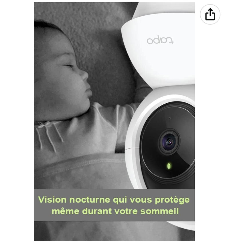 Caméra surveillance WiFi intérieur 1080P 360 iOS/Androïd -10.000F