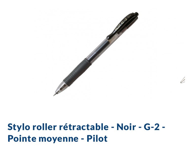 Stylo Bille médium 0.7 G2-7 Encre Gel noir -10% - GEO Gabon Shop Online 