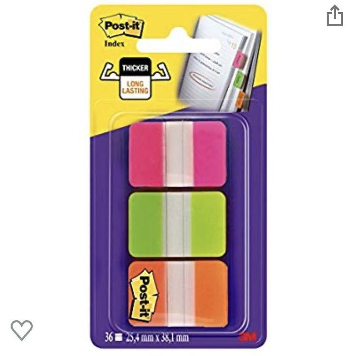 Post-it index 24x43mm violet/bleu/vert (3x20) -20% - GEO Gabon Shop Online 