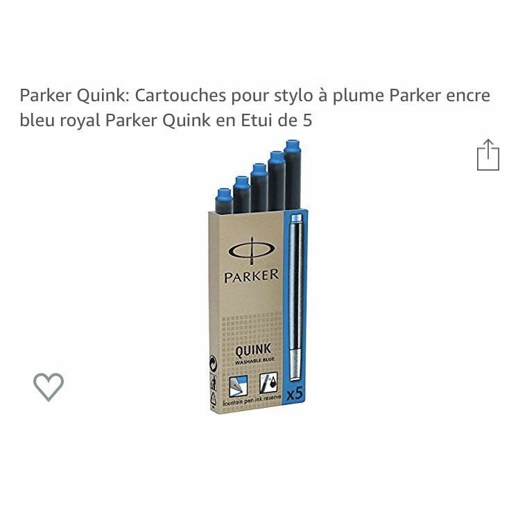 Cartouches encre bleue Quink étui de 5 -50% - GEO Gabon Shop Online 