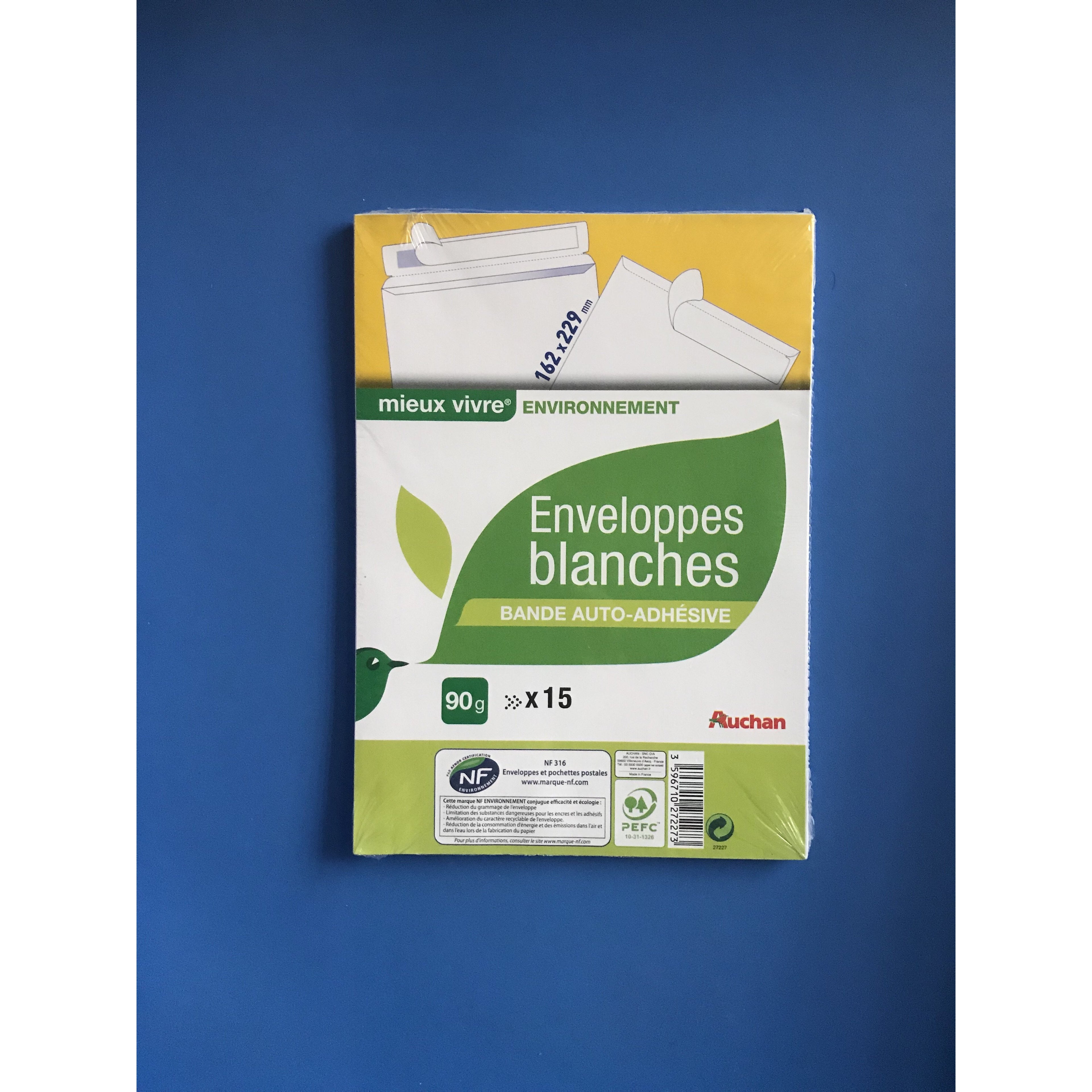 Enveloppes blanches A5 162x229 paquet de 15 -20% - GEO Gabon Shop Online