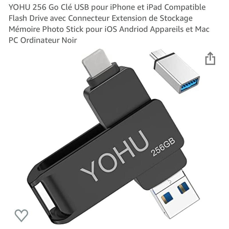 LIGHTNING Clé Multifonctions 256Gb Usb/Usb C/Lightning -38% - GEO Gabon Shop Online 