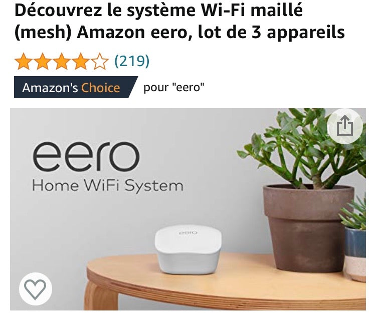 Wifi Système Mesh 3 Bornes eero + 3 Supports muraux -50.000f - GEO Gabon Shop Online 