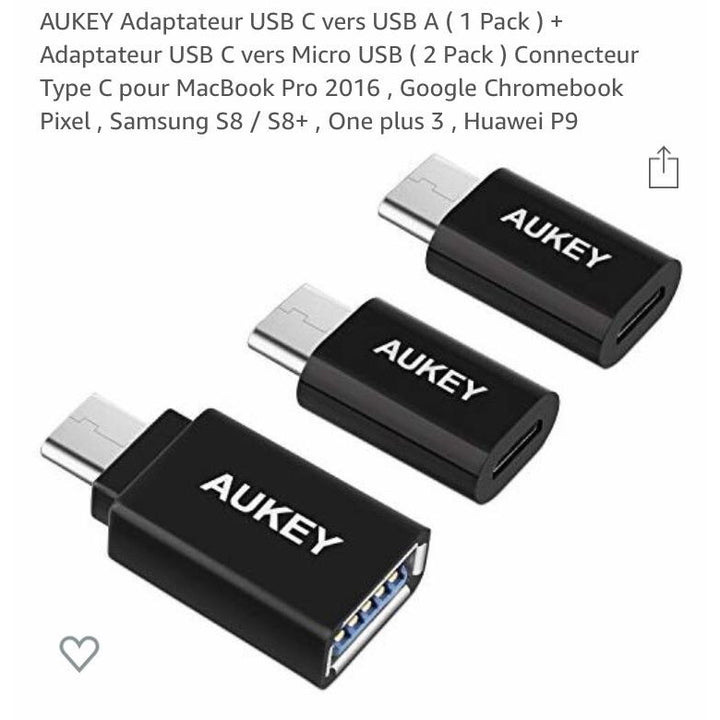 Adaptateurs USB C -> USB A (1) & USB C -> Micro USB (2) -50% - GEO Gabon Shop Online 