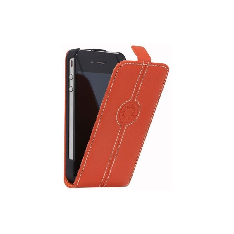 Etui/Flap Cuir orange IPhone 4/4S Destockage !!! - GEO Gabon Shop Online 