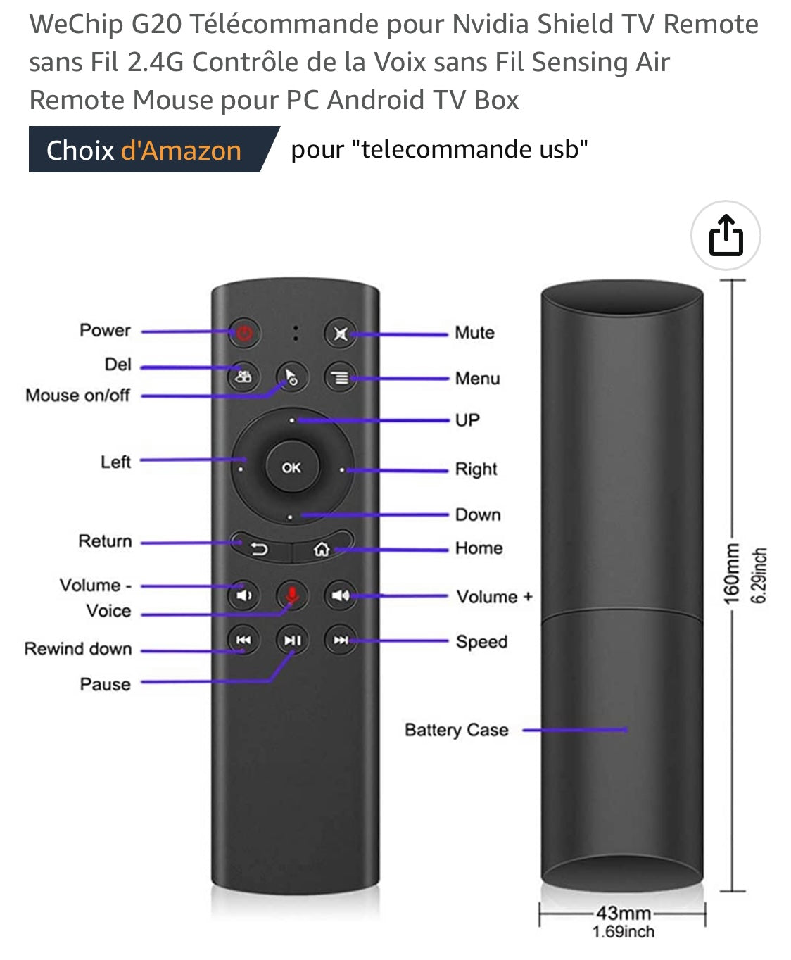 Télécommande Box Androïd -10.000F