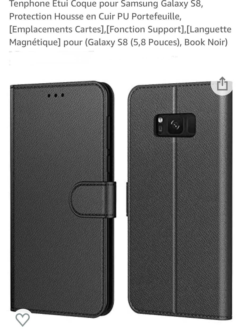 Etui/Coque noir Galaxy S8 -50% - GEO Gabon Shop Online 