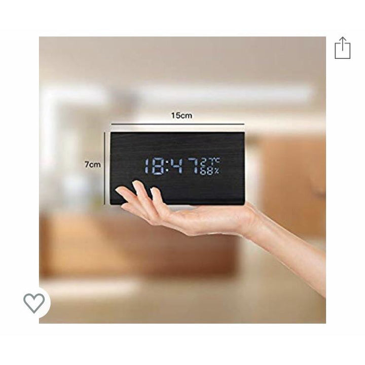 Réveil/Station Météo Led en bois Noir -20% - GEO Gabon Shop Online 
