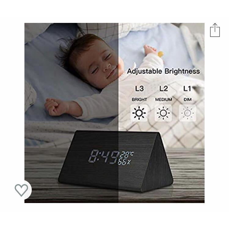 Réveil/Station Météo Led en bois Noir -20% - GEO Gabon Shop Online 