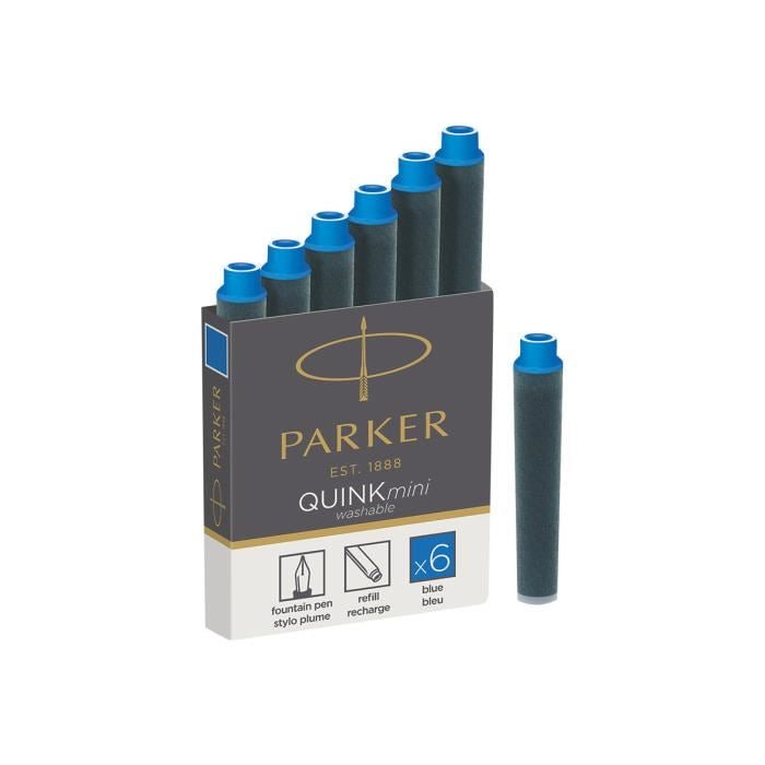 Cartouches encre bleue Quink mini étui de 6 -50% - GEO Gabon Shop Online 