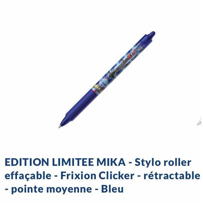 Frixion Ball Clicker Mika 0.7 encre effaçable bleue -20% - GEO Gabon Shop Online 