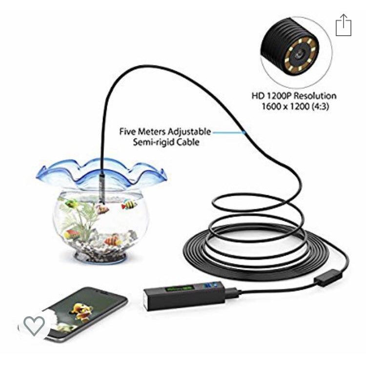 Endoscope Wifi iOS/Androïd 5m câble -34% - GEO Gabon Shop Online 