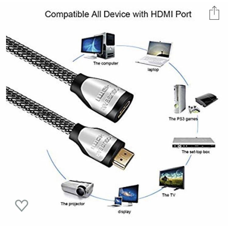 HDMI Rallonge haute qualité M->F 2 m -25% - GEO Gabon Shop Online 