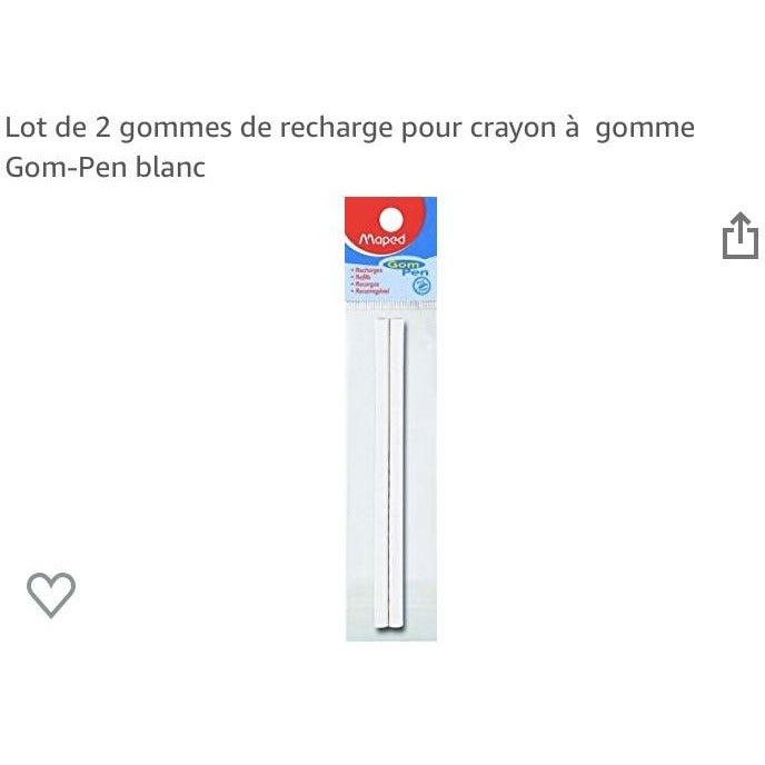 Recharges crayon gomme blister de 2 -33% - GEO Gabon Shop Online 