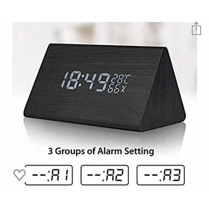 Réveil/Station Météo Led en bois Noir -20% - GEO Gabon Shop Online 