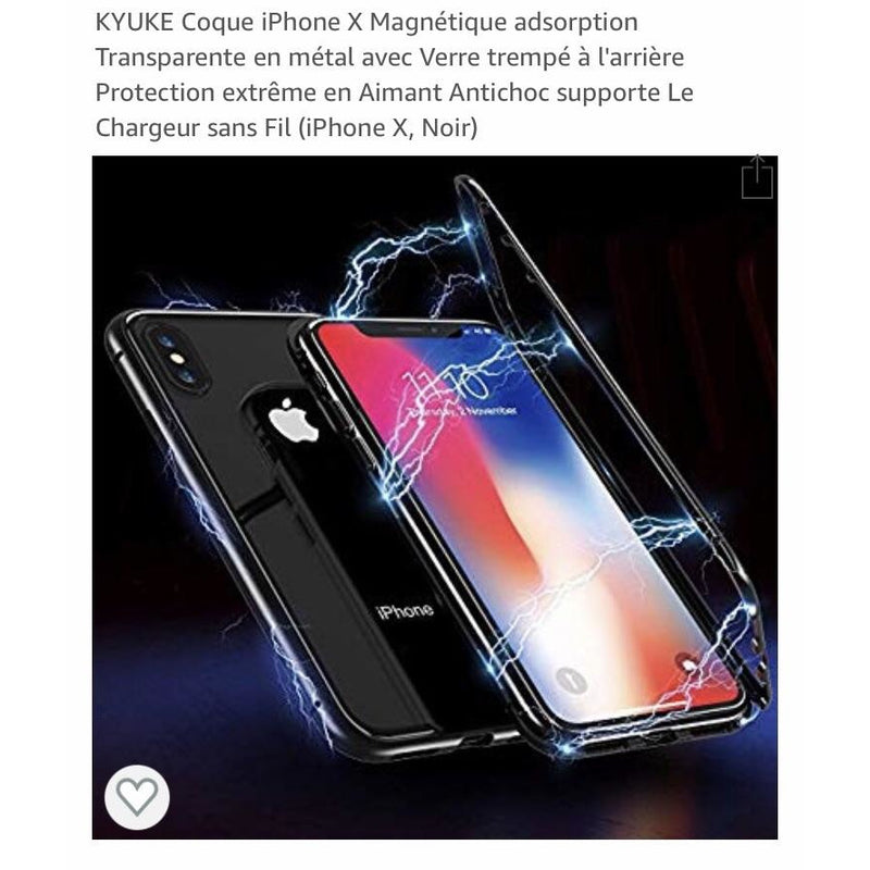 Coque rigide en verre trempé noir IPhone X -50% - GEO Gabon Shop Online 