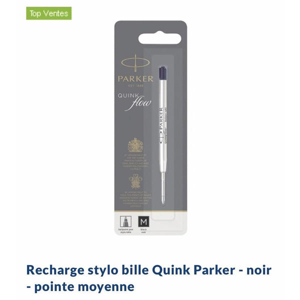 Recharge encre noire Quink Flow médium Stylo Bille Parker -50% - GEO Gabon Shop Online 