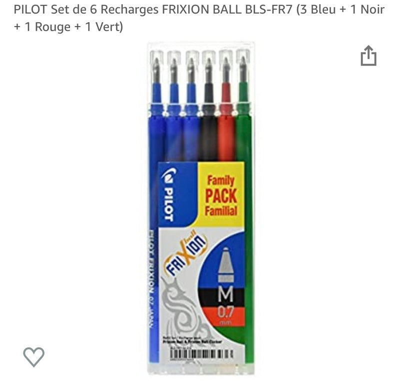 Recharges FriXion 0.7 4 couleurs Set de 6 -20% - GEO Gabon Shop Online 