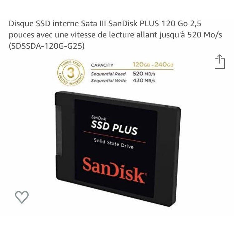 Hd 120 gb SSD Sandisk -30% - GEO Gabon Shop Online