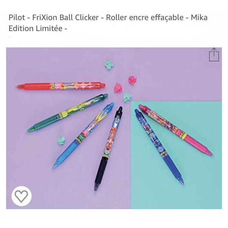 Frixion Ball Clicker Mika 0.7 encre effaçable bleue -20% - GEO Gabon Shop Online 