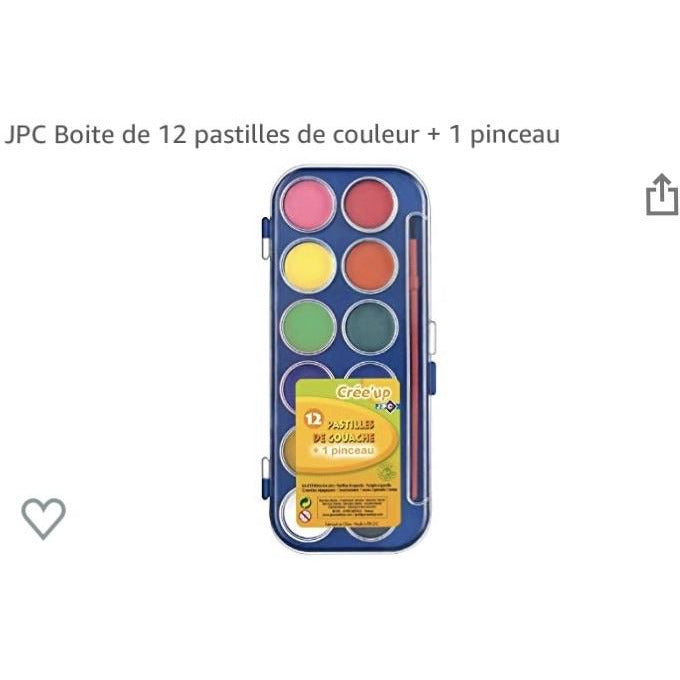 Aquarelle 12 Godets + 1 pinceau -20% - GEO Gabon Shop Online 