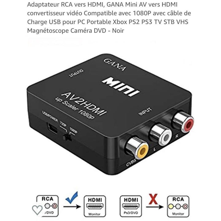 Convertisseur RCA —> HDMI -20% - GEO Gabon Shop Online 
