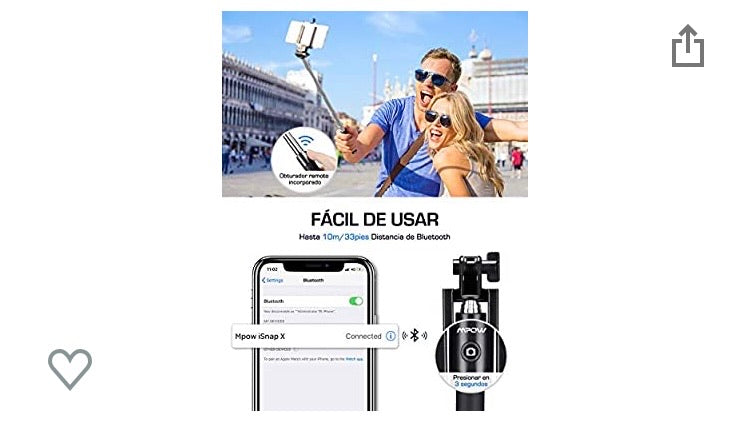 Mpow Perche Selfies Bluetooth -Promotion !!! - GEO Gabon Shop Online 