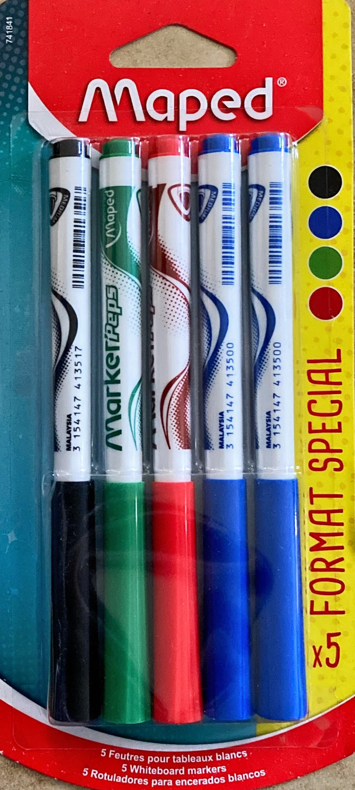 Feutres effaçables à sec Marker’Peps couleur blister de 5 -20% - GEO Gabon Shop Online 