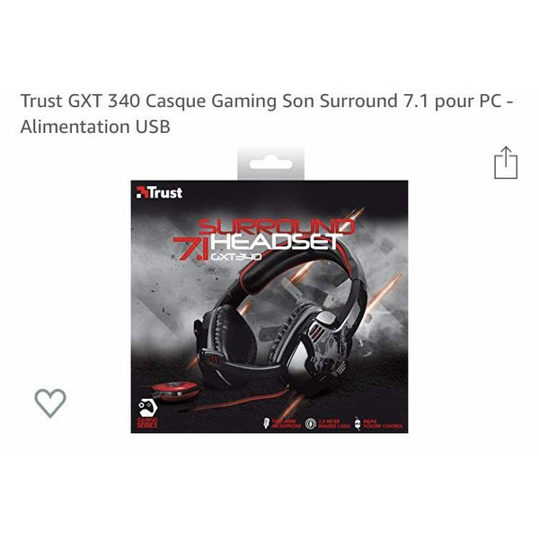 Casque-Micro Gaming Usb GXT-340 Surround 7.1 -50% - GEO Gabon Shop Online 
