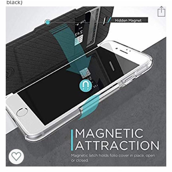 Etui Portefeuille noir Iphone 7/8 -Destockage !!! - GEO Gabon Shop Online 