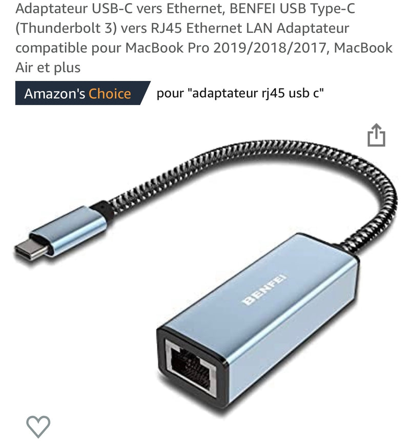 Adaptateur USB C -> Ethernet gigabit -25%