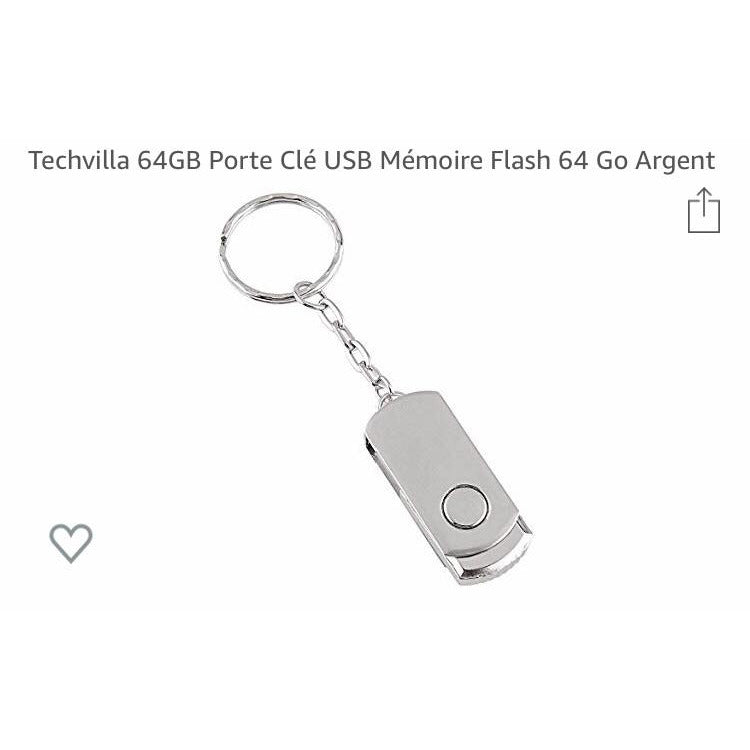 Clé USB 64 Gb 2.0 porte-clés design -Destockage !!! - GEO Gabon Shop Online 