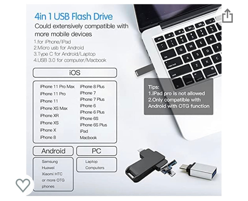 LIGHTNING Clé Multifonctions 256Gb Usb/Usb C/Lightning -38% - GEO Gabon Shop Online 